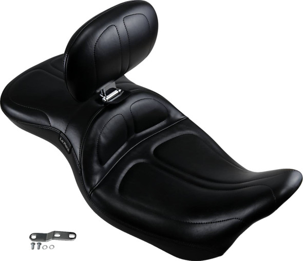 Le Pera - Black Stitched Maverick Seat with Backrest fits '08-'24 Touring Models (Except '23 FLHXSE/​FLTRXSE)