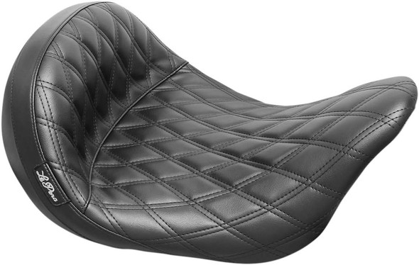 Le Pera - Black Double Diamond Monterey Sport Solo Seat fits '08-'24 Touring Models (Except '23 FLHXSE/​FLTRXSE)