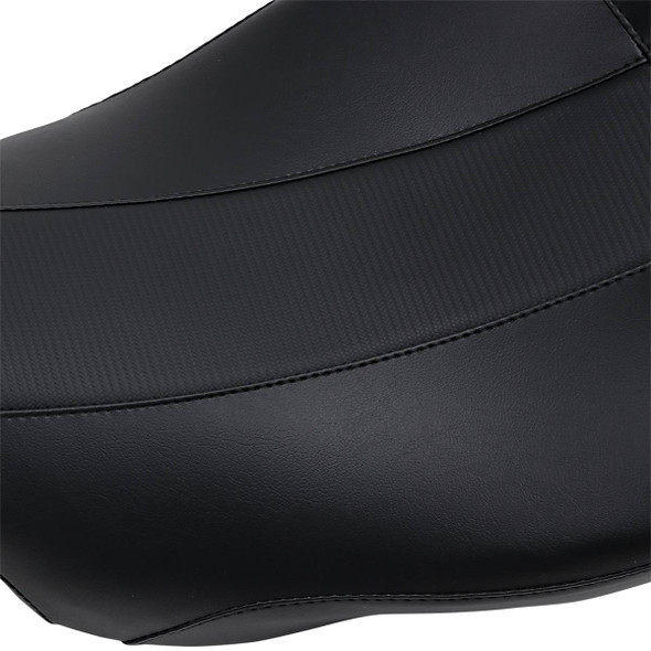 Le Pera - Black Maverick Daddy Long Legs Seat w/ HR Carbon Fiber Inlay fits '08-'24 Touring Models (Except '23 FLHXSE/​FLTRXSE) (15” W Front, 6” W Rear)
