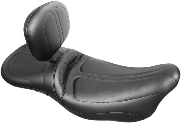 Le Pera - Black Stitched Maverick Daddy Long Legs Seat with Backrest fits '08-'24 Touring Models (Except '23 FLHXSE/​FLTRXSE) (15” W Front, 6” W Rear)