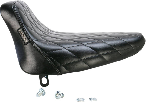 Le Pera - Black Diamond Stitch Bare Bones Solo Seat fits '84-'99 FXST/​FLST Models