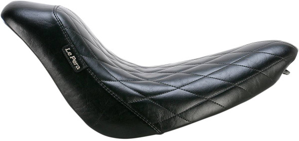 Le Pera - Black Diamond Stitch Bare Bones Solo Seat fits '06-'10 FXST, '07-'17 FLSTF/B Models (Except FXSTD/​FXSTSSE)