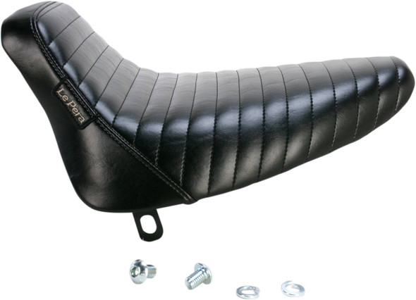 Le Pera - Black Pleated Bare Bones Solo Seat fits '84-'99 FXST/​FLST Models