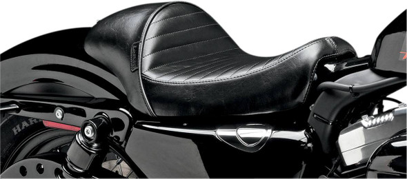 Le Pera - Black Pleated Stubs Cafe Seat fits '04-'06, '10-'22 Sportster Models (Except RH Sportster)