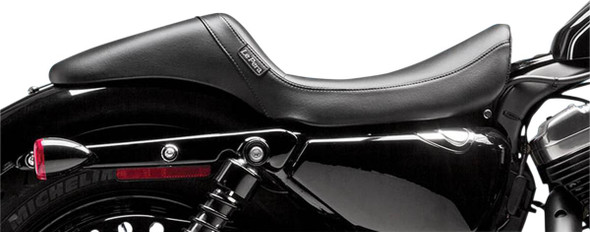 Le Pera - Black Smooth Daytona Sport Daddy Long Legs Seat fits '04-'06, '10-'20 Sportster 883/​1200 Models w/ 4.5 Gal. Tank