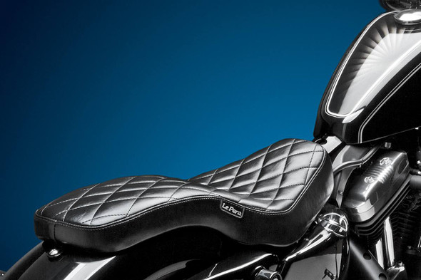 Le Pera - Black Diamond Cobra Full-Length Seat fits '04-'06, '10-'22 Sportster Models (Except RH Sportster)