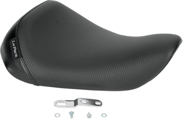 Le Pera - Black Carbon Fiber Bare Bones Solo Seat fits '04-'06, '10-'22 Sportster 883/​1200 Models w/ 3.3 Gal. Tank