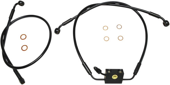 Magnum Shielding - SBB1335-30 - Brake Line - XR - Dual Disc - ABS - Black - Softail Magnum Shielding - SBB1335-30 - Brake Line - XR - Dual Disc - ABS - Black - Softail