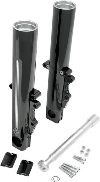 Performance Machine (Pm) - 0208-2056-BM - Fork Leg Kit - Black - Lower - Dual Disc - Contrast Cut - '08-'13