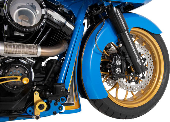 Performance Machine (Pm) - 0208-2096-BM - Fork Leg Kit - Black - Lower - Dual Disc - Contrast Cut - '14-'20 FL