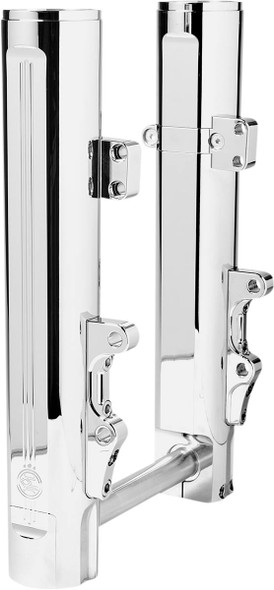 Performance Machine (Pm) - 0208-2177-CH - Fork Leg - 49 mm - Chrome - Lower - Dual Disc