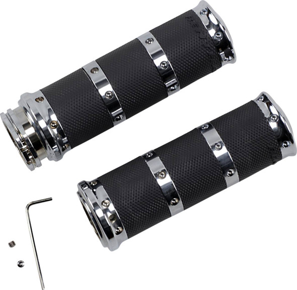 Performance Machine (Pm) - 0063-2010-CH - Contour XL Renthal Wrapped Grips - Cable - Chrome