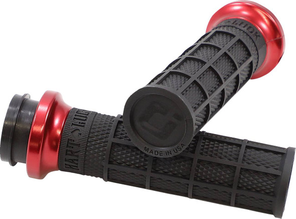 Odi - V31HTW-BB-R - Hart-Luck Signature V-Twin Lock-On™ Grips - TBW - Black/Red
