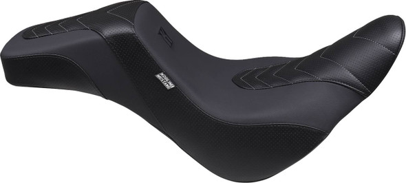 Mustang - Signature Series Squareback™ Seat w/ Gripper Vinyl Chevron Gunmetal Stitch fits '18-'24 FXLR/F XLRS/​FXLRST, '18-'21 FLSB, '22 FXRST Models