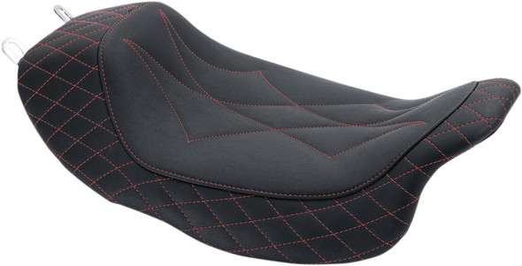 Mustang - 75130AB - Revere Solo Seat - Diamond - Red Stitched
