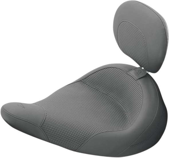 Mustang - Police Solo Seat with Driver Backrest fits '99-'21 FLHP/FLHPI Models