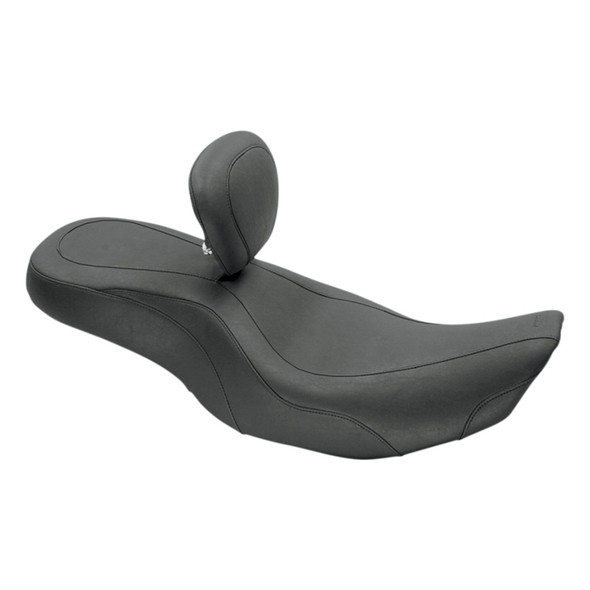 Mustang - Wide Tripper Seat with Driver Backrest fits '99-'07 FLHR, '06-'07 FLHX Models (Except FLHRS)