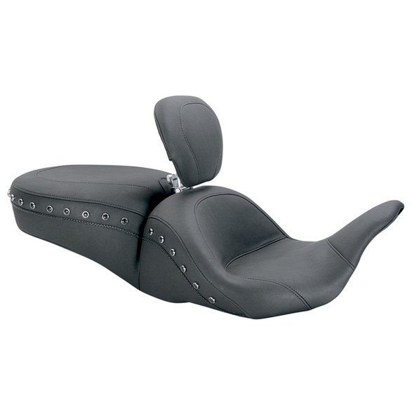 Mustang - Lowdown Seat with Driver Backrest fits '08-'21 FLHT/​FLHR/​FLTR/​FLHX Models
