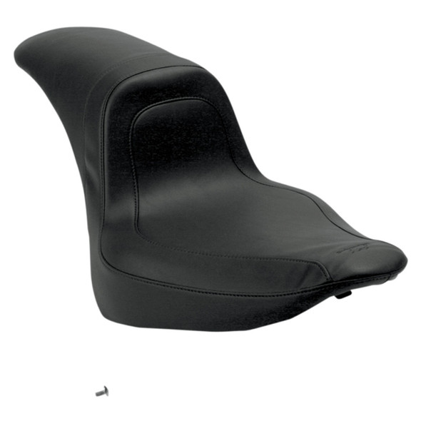 Mustang - Black Stitched Fastback™ Seat fits '06-'10 FXST, '07-'17 FLSTF/B Models