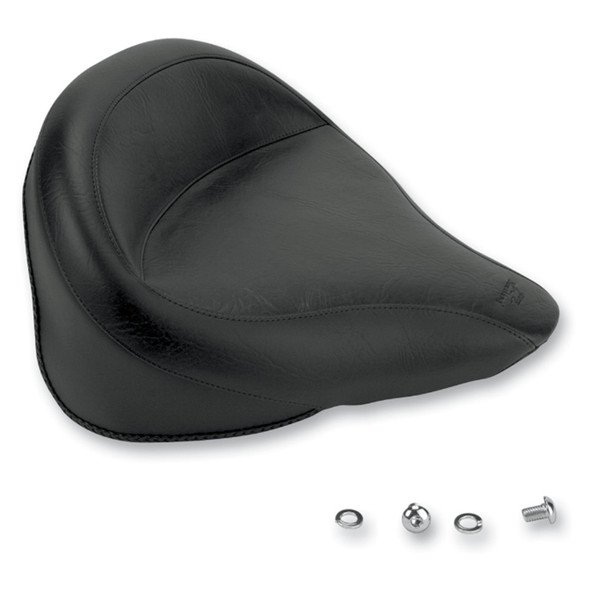 Mustang - Black Smooth Wide Rear Seat fits '00-'05 FXST, '00-'06 FLST/C/N Models (Except FXSTD/​FLSTN)