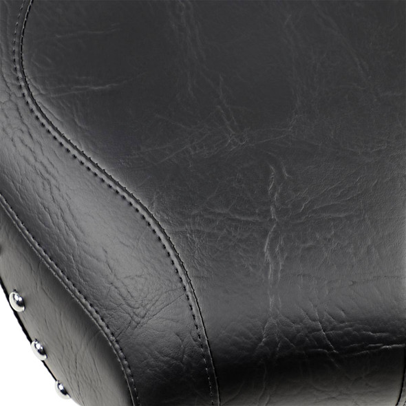 Mustang - Black Wide Rear Seat fits '84-'99 Softail Models (Except FLSTS)