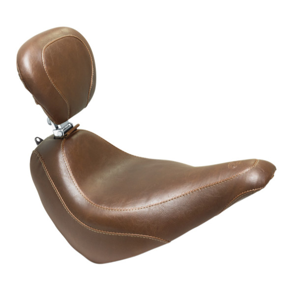 Mustang - Brown Wide Tripper™ Seat with Driver's Backrest fits '18-'21 FLSL Model