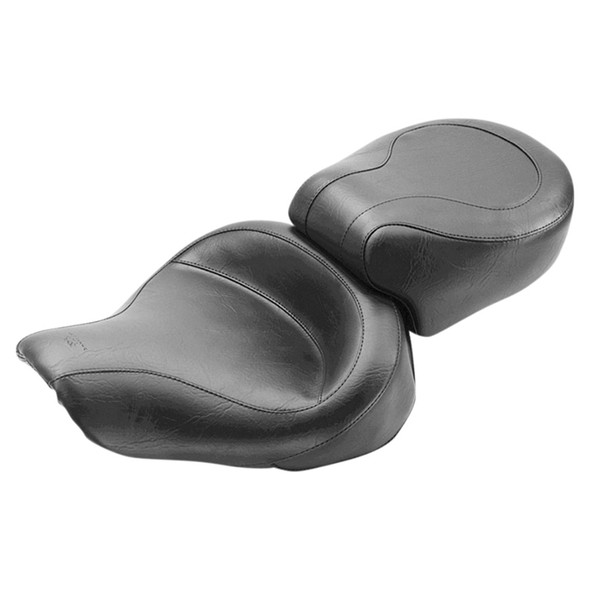 Mustang - Black Wide Smooth Vintage Style Seat fits '99-'03 Dyna Models