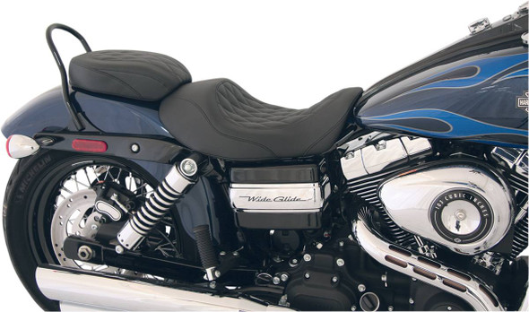 Mustang - Black Diamond Wide Tripper Rear Seat fits '06-'17 Dyna Models (Except '14-'17 FXDF)