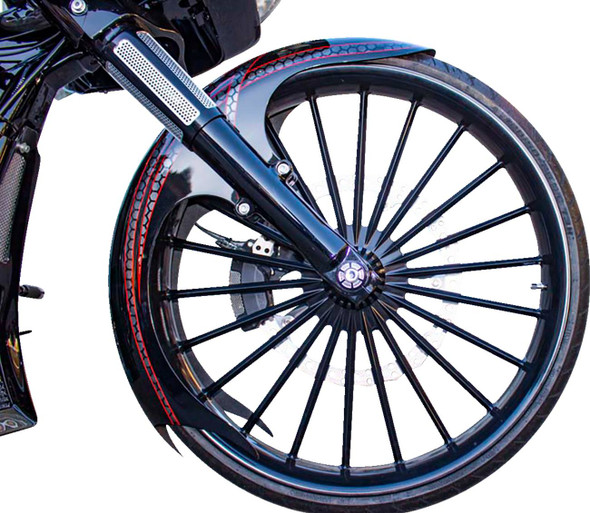 Paul Yaffe Bagger Nation - TALON21-14L-B - Talon Front Fender - 21" Wheel - With Black Adapters - Touring Models