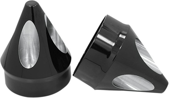 Avon Grips - AXL-SPK-ANO - Front Axle Nut Cover - Black - Spike - 1"