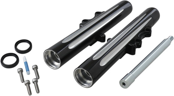 Arlen Ness - 06-511 - Fork Legs - Black Anodized - Deep Cut - Dual Disc - '08-'13 FLT