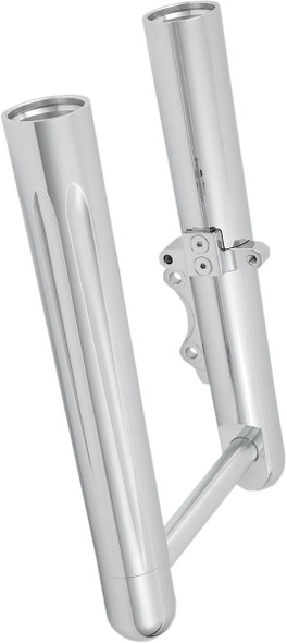 Arlen Ness - 40-502 - Fork Legs - Chrome - Deep Cut - Dual Disc