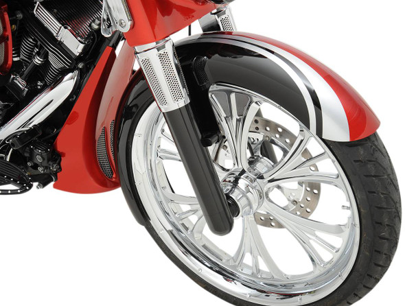 Arlen Ness - 40-511 - Fork Legs - Black Anodized - Hot Legs - Custom Single Disc - Smooth