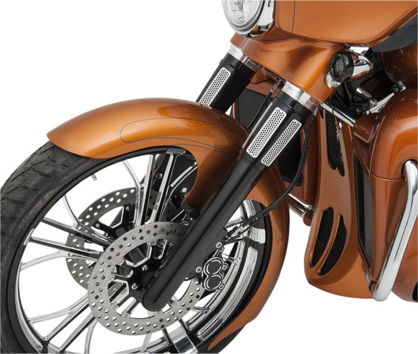 Arlen Ness - 40-513 - Fork Legs - Black Anodized - Smooth - Dual Disc