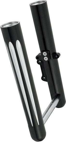 Arlen Ness - 40-512 - Fork Legs - Black Anodized - Deep Cut - Dual Disc