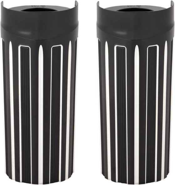Arlen Ness - 20-057 - Fork Boot Covers - +2" - Black Anodized - 10-Gauge - FLHT