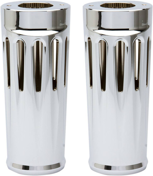 Arlen Ness - 20-027 - Fork Boot Covers - +2" - Chrome - Deep Cut - FL