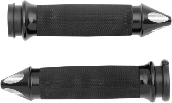 Avon Grips - CC-86-ANO-SP-FL - Custom Spike End Grips - TBW - Black