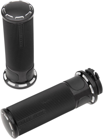 Arlen Ness - 07-301 - Slot Track Grips - Cable - Black