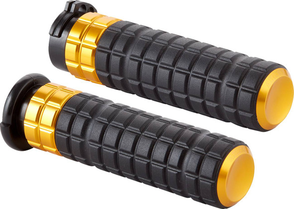 Arlen Ness - 500-018 - SpeedLiner Grips - Cable - Gold