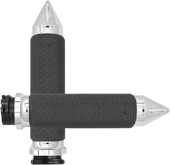 Avon Grips - MF-63-CH-SPK - Vibration Dampening Memory Foam Grips - Small - Spike - Chrome