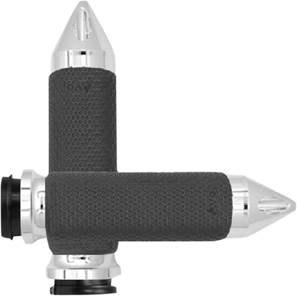 Avon Grips - MF-63B-CH-FL-SP - Vibration Dampening Memory Foam Grips - Large - Spike - TBW - Chrome
