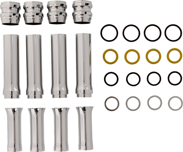 Arlen Ness - 03-632 - Pushrod Tube Cover Kit - 10 Gauge® - Chrome - Twin Cam