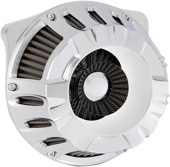 Arlen Ness - Chrome Inverted Series Air Cleaner Kit fits '17-'25 Harley M8 FLHRXS, '24 FLHTK/​FLTRK, '17-'23 Touring (Except '23 FLHXSE/FLTRXSE), '17-'25 H-D FL Trike, '18-'24 Softail Models