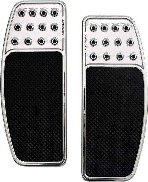 Accutronix - FBF01-DOC - Front Floorboards - Extended - Chrome w/ Rubber Inserts - FL
