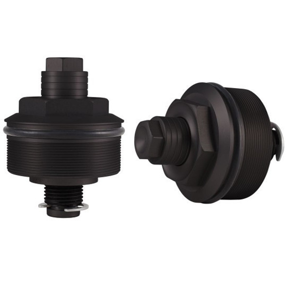 Speed Merchant - 49MM Preload Fork Adjusters Black Anodized - Fits: 06-Up FXD/FXDWG and 02-Up V-Rod models with 49mm forks.