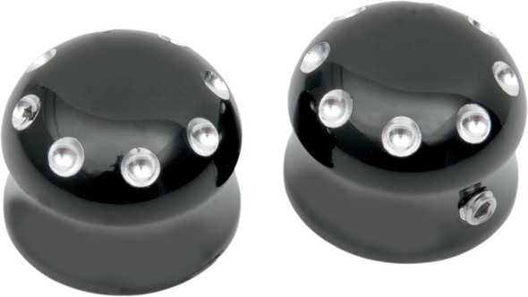 Covingtons - C0010-B - Axle Covers - Front - Dimpled - Black - Pair - '08-'23