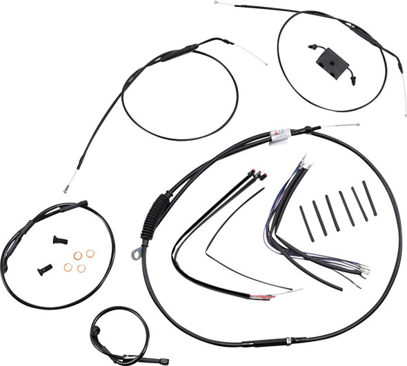 Burly Brand - B30-1229 - Extended Handlebar Cable and Brake Line Kit for Sportsters with ABS - 12" Ape Hanger Handlebars