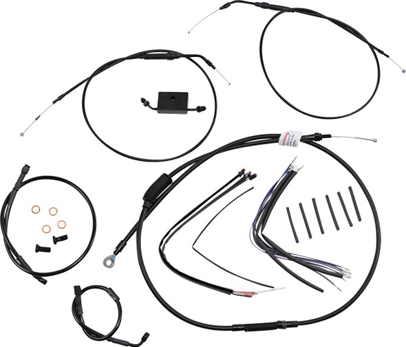 Burly Brand - B30-1267 - Extended Handlebar Cable and Brake Line Kit for Sportsters with ABS - 14" T-Bar Handlebars