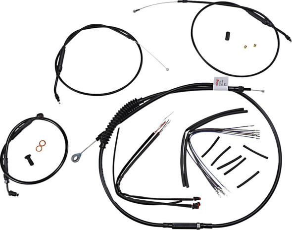 Burly Brand - B30-1268 - Extended Handlebar Cable and Brake Line Kit for Sportsters with ABS - 12" T-Bar Handlebars